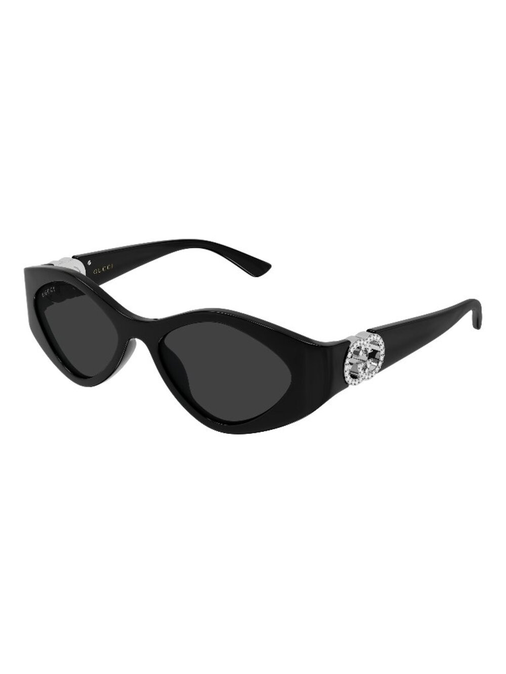 New Gucci Women's Sunglasses Black Grey Lens Injected Frame GG2121S 002 52